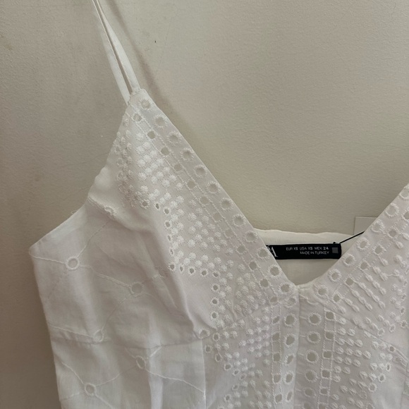 Zara White Embellished Mini Dress - Picture 3 of 4